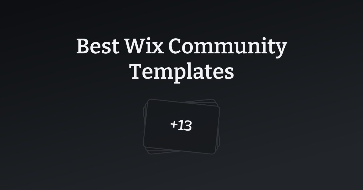 Best Wix Community Templates with count