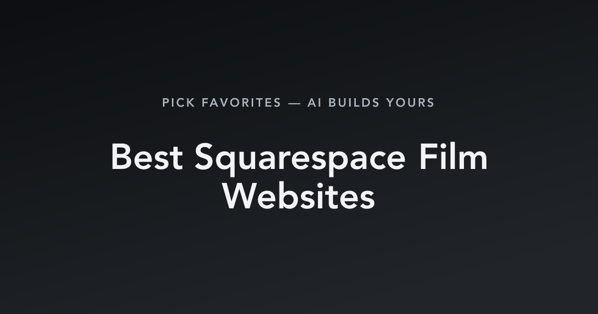 Best Squarespace Film Websites with count