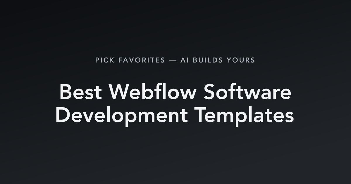 Best Webflow Software Development Templates with count