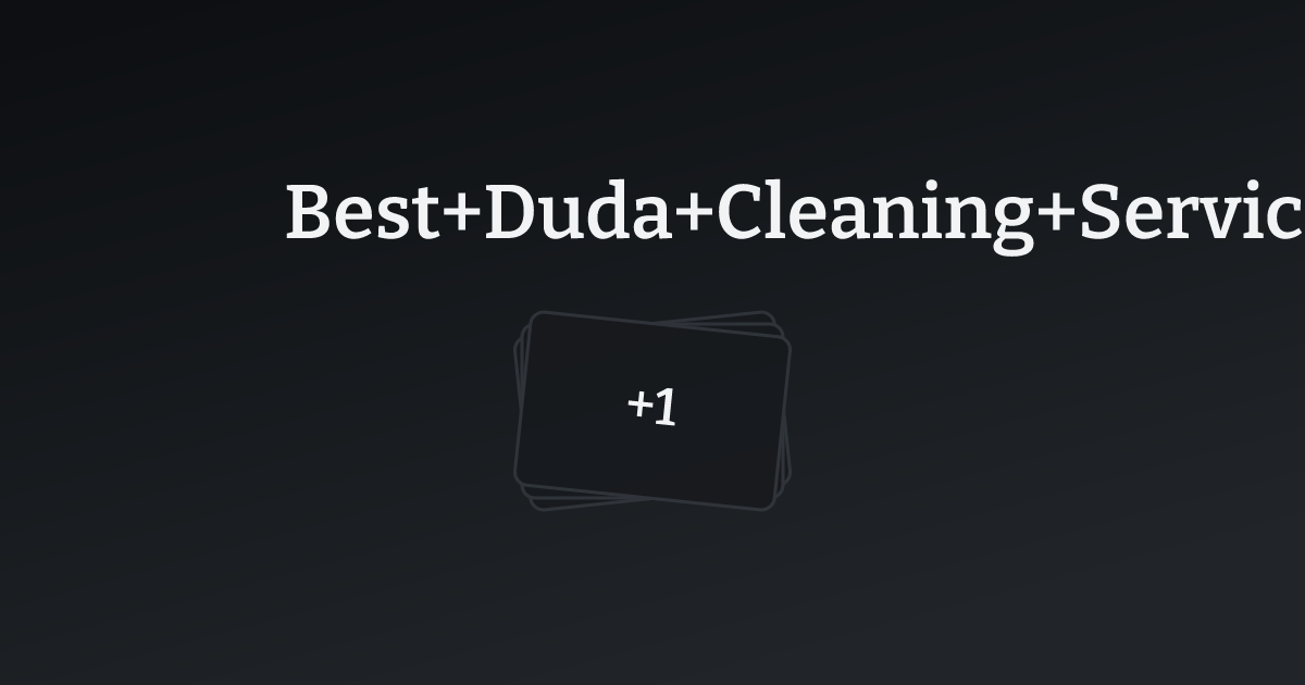 Best Duda Cleaning Services Websites with count