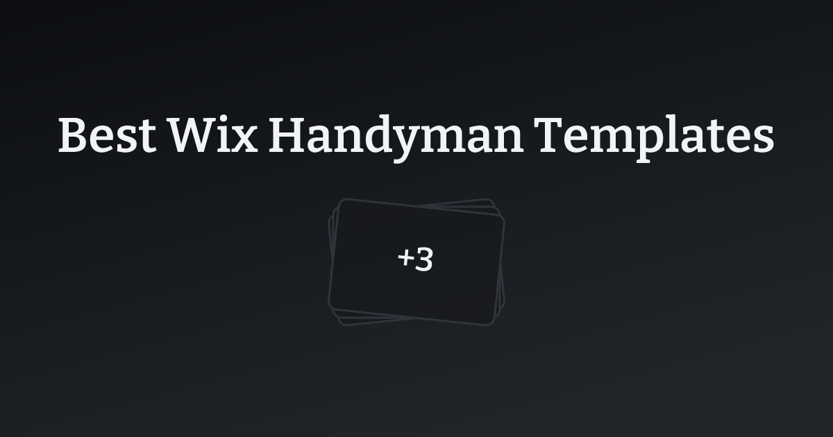 Best Wix Handyman Templates with count