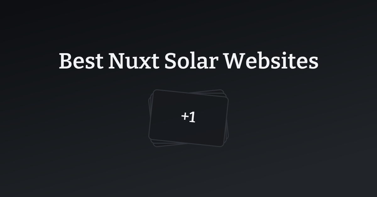 Best Nuxt Solar Websites with count