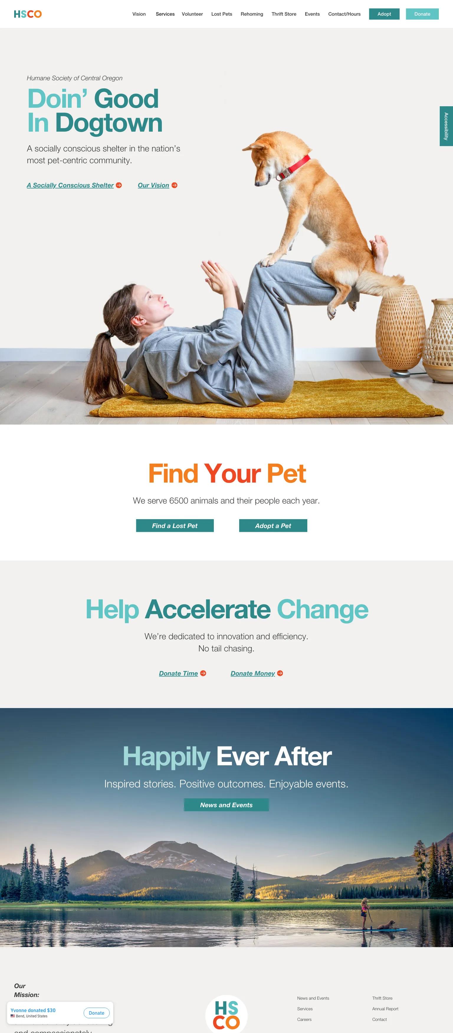 Humane Society of Central Oregon screenshot