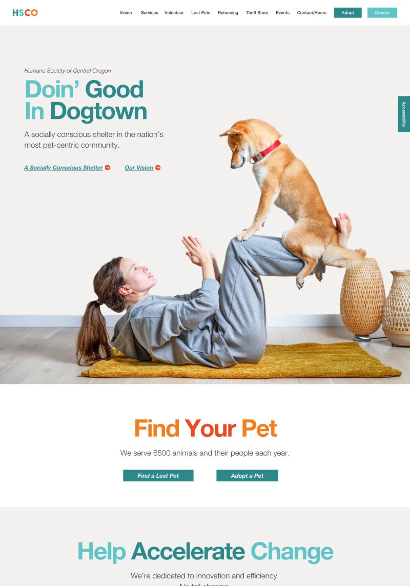 Humane Society of Central Oregon screenshot