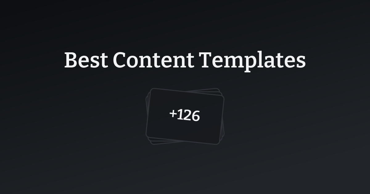 Best Content Templates with count