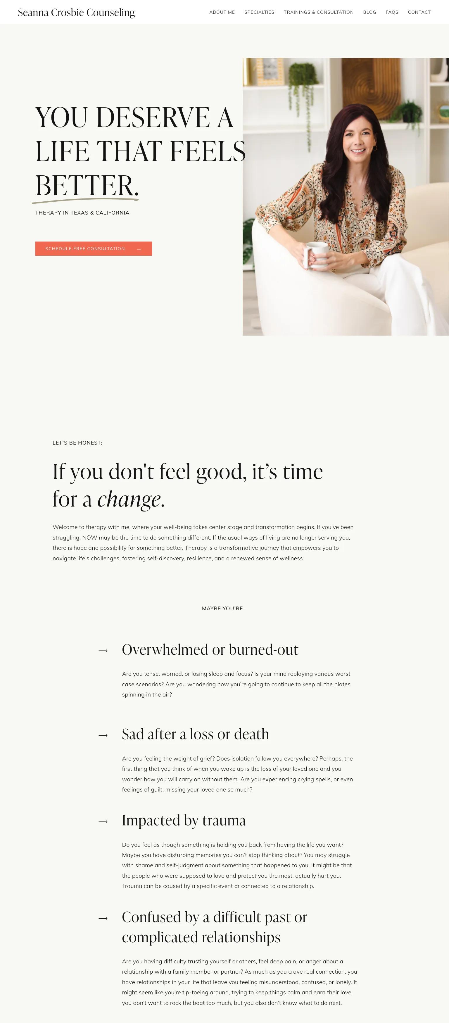 Seanna Crosbie Counseling screenshot