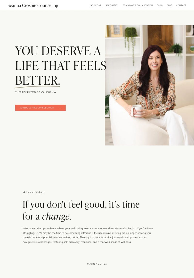 Seanna Crosbie Counseling screenshot