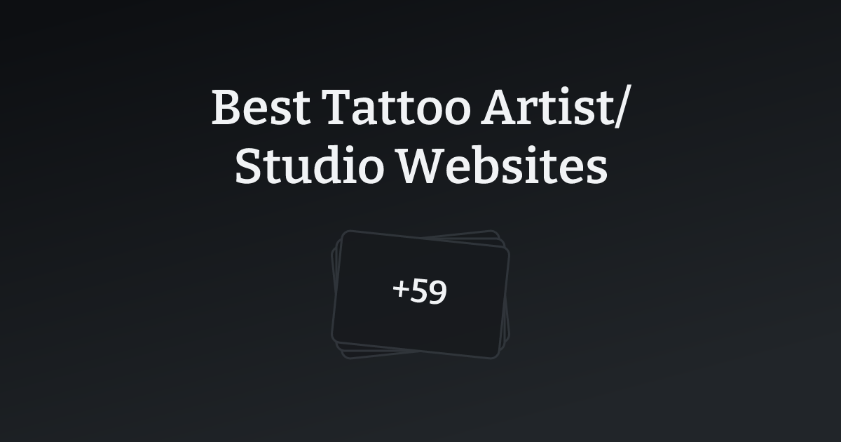 Best Tattoo Artist/Studio Websites with count