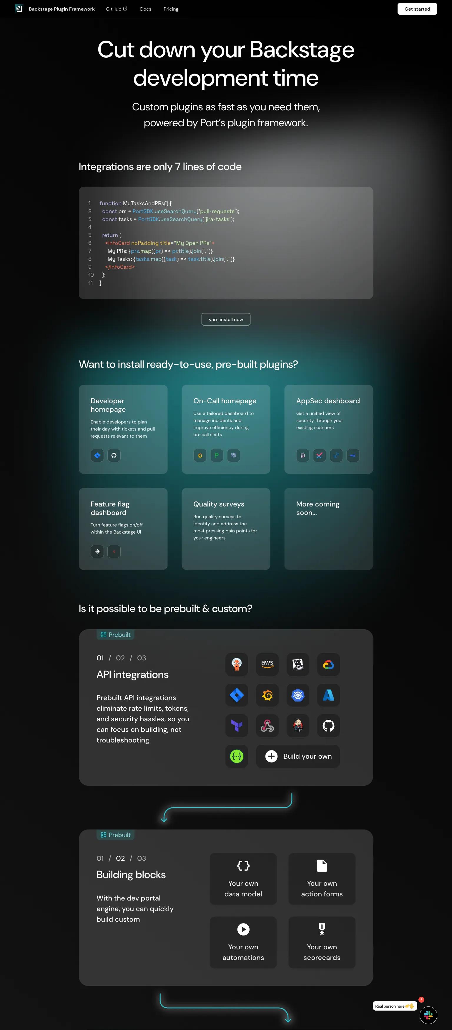 Backstage Plugin Framework screenshot