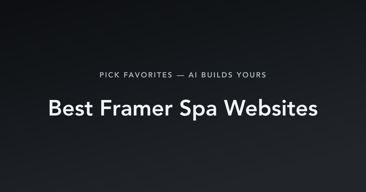 Best Framer Spa Websites with count