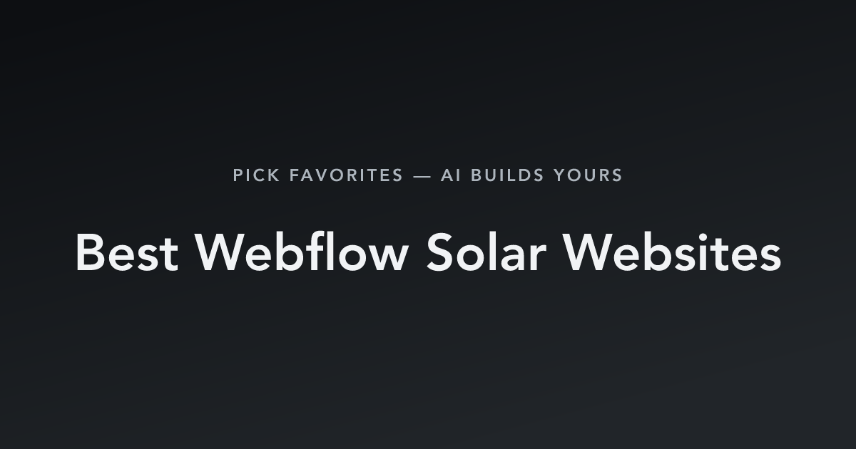 Best Webflow Solar Websites with count