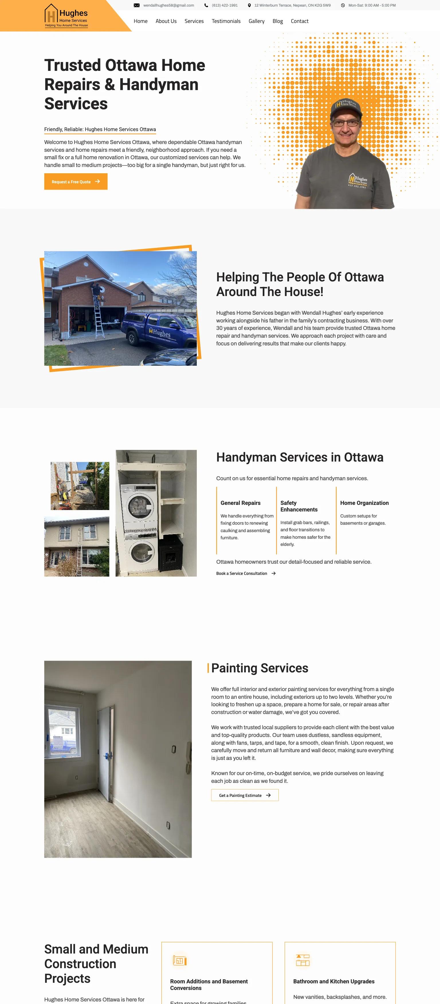 Hughes Home Services Ottawa screenshot