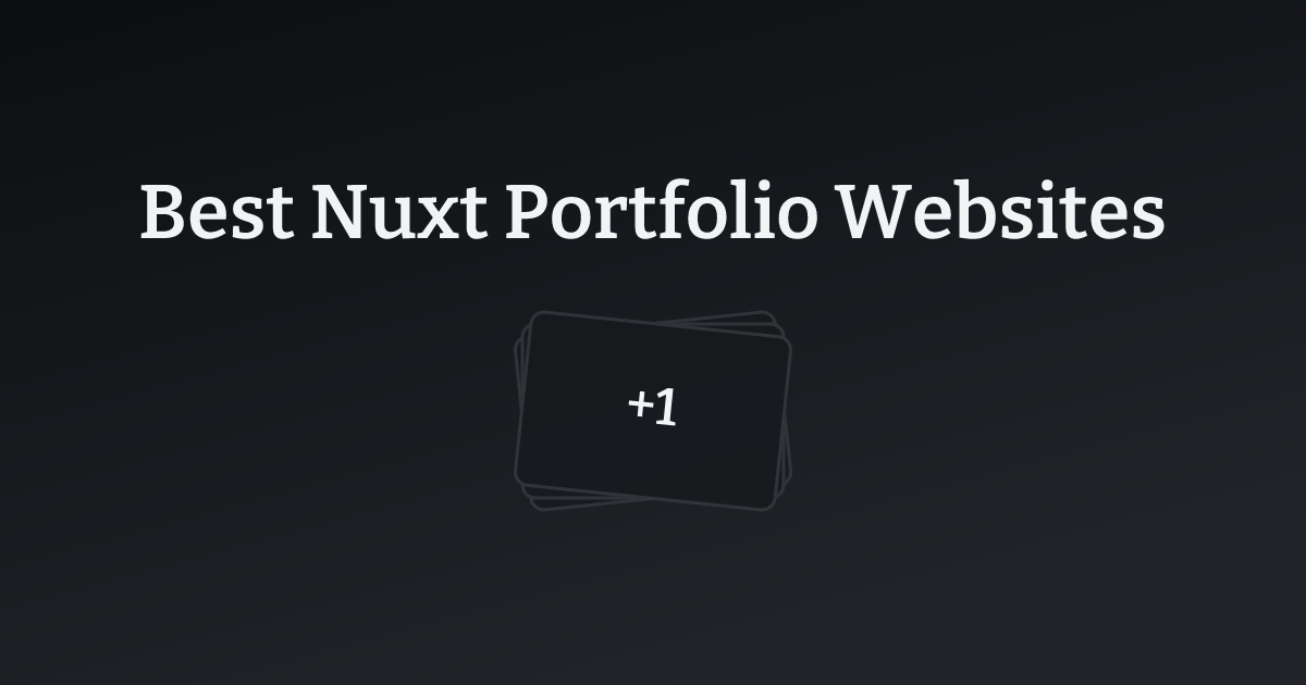 Best Nuxt Portfolio Websites with count