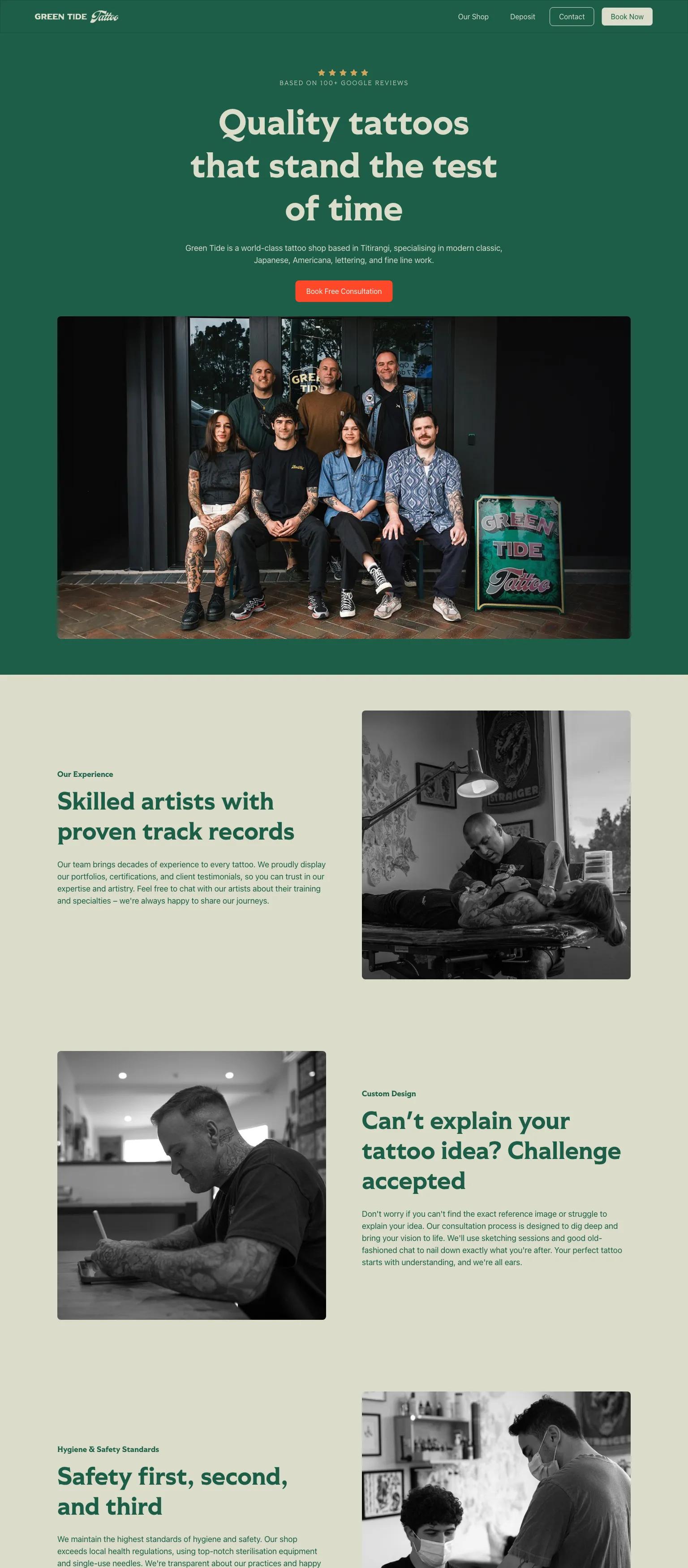 Green Tide Tattoo screenshot