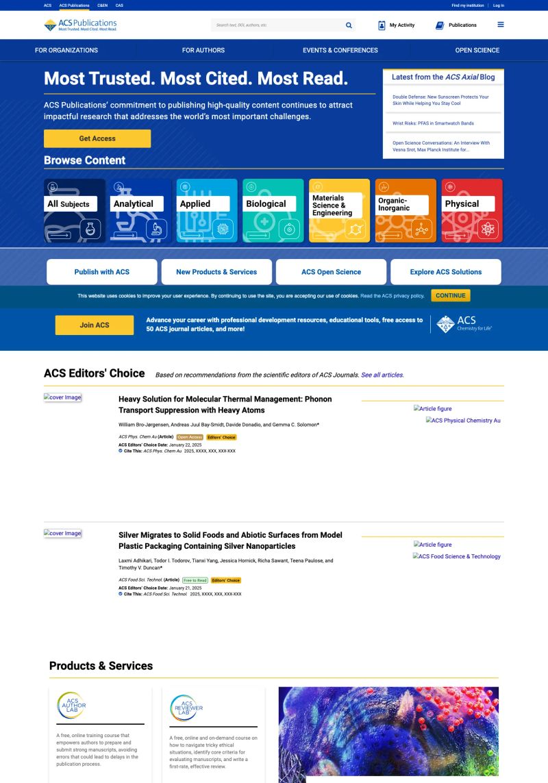 ACS Publications screenshot