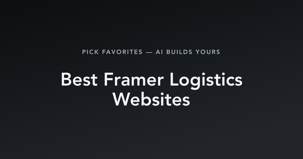 Best Framer Logistics Websites with count