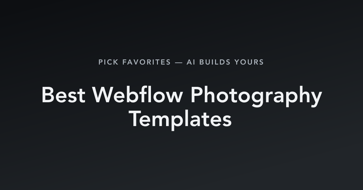 Best Webflow Photography Templates with count