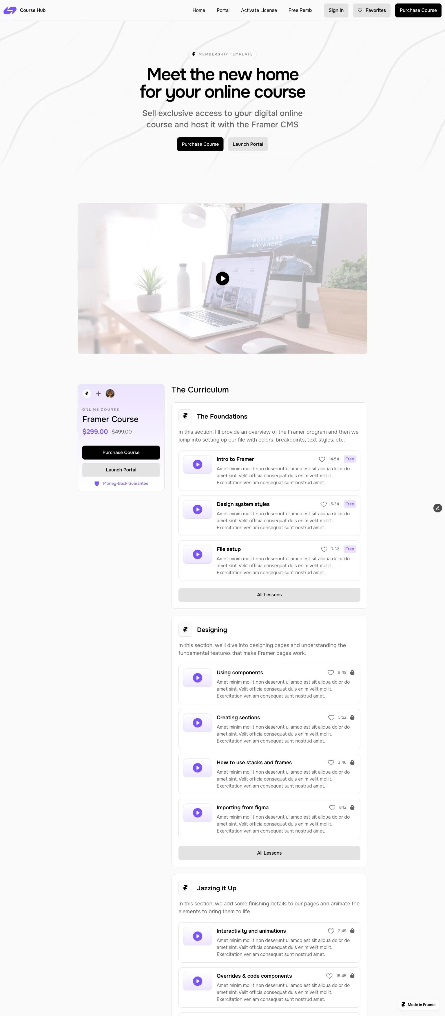 Course Hub screenshot