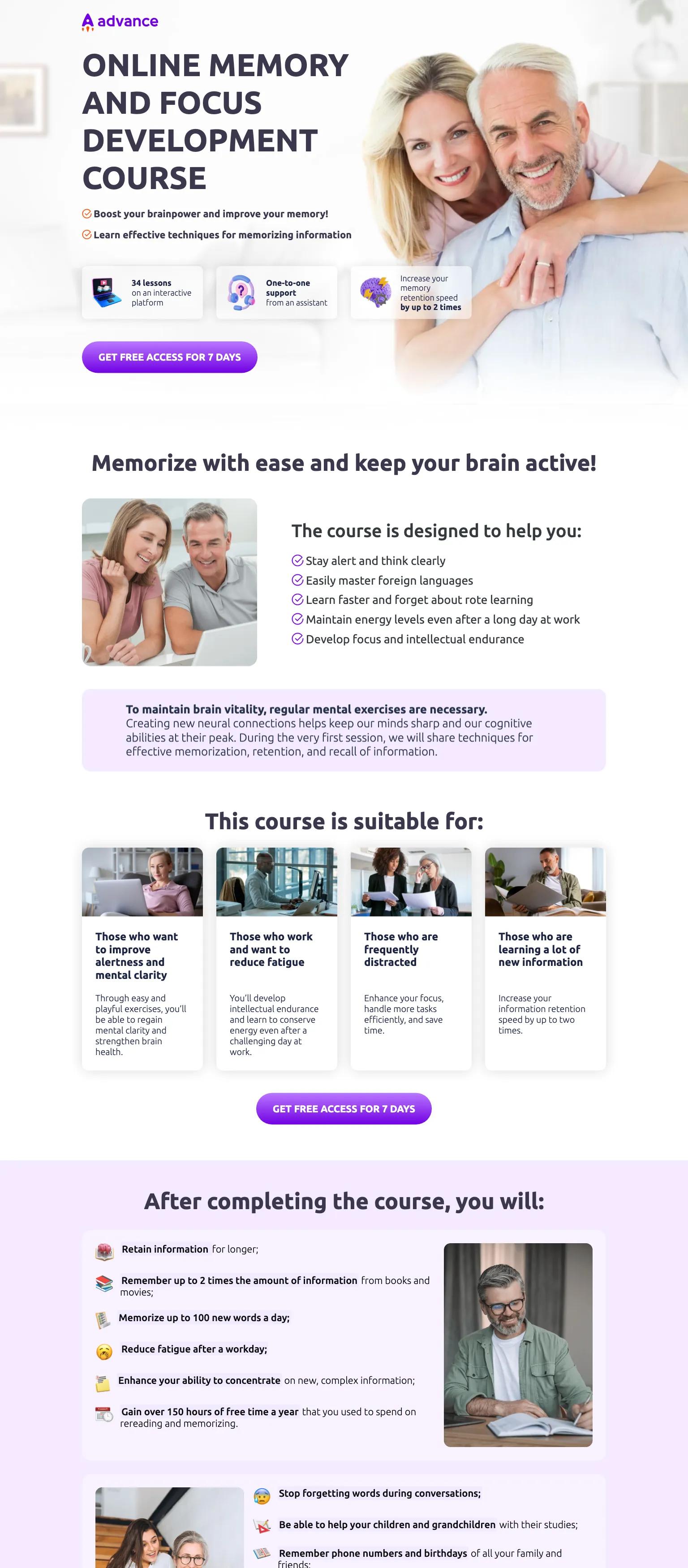 Advance Courses screenshot