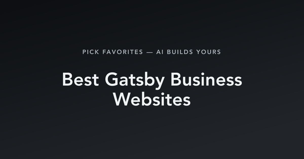 Best Gatsby Business Websites with count