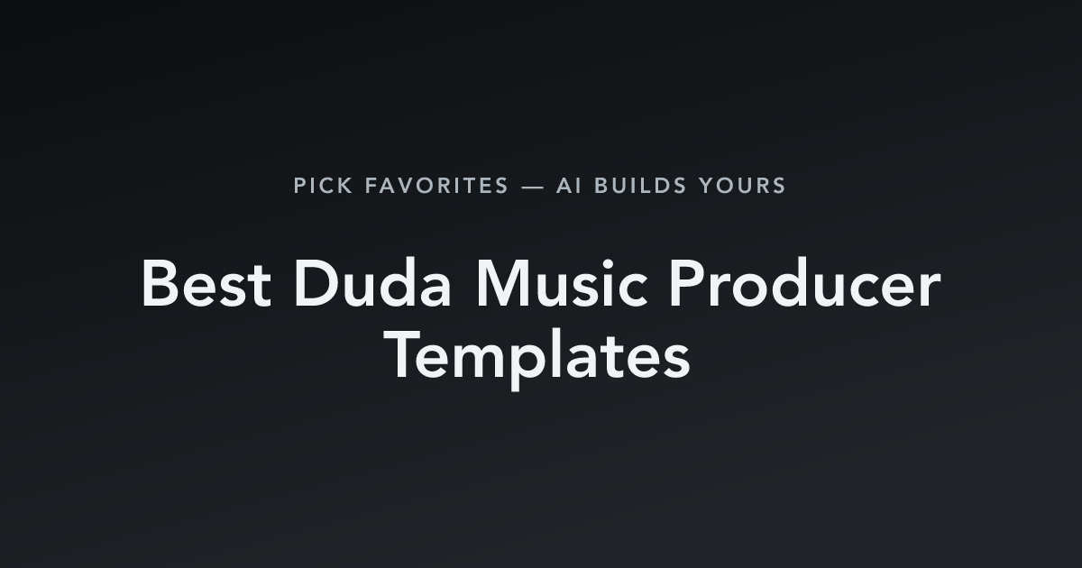 Best Duda Music Producer Templates with count
