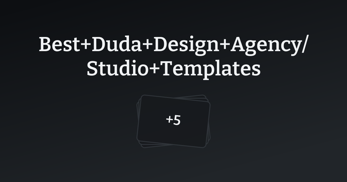 Best Duda Design Agency/Studio Templates with count