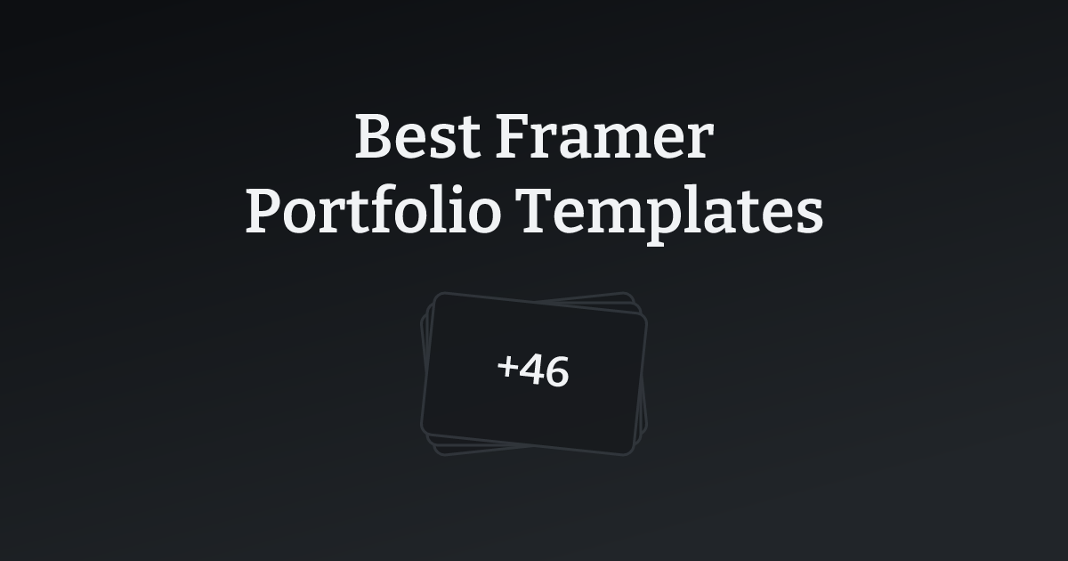 Best Framer Portfolio Templates with count