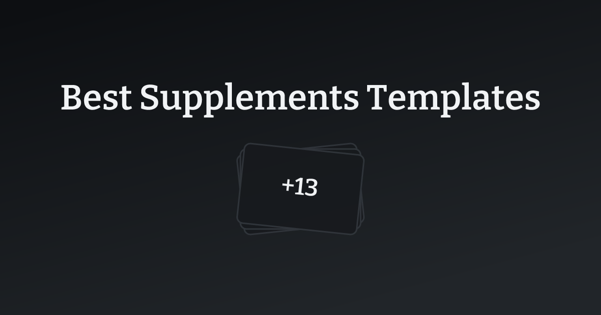 Best Supplements Templates with count