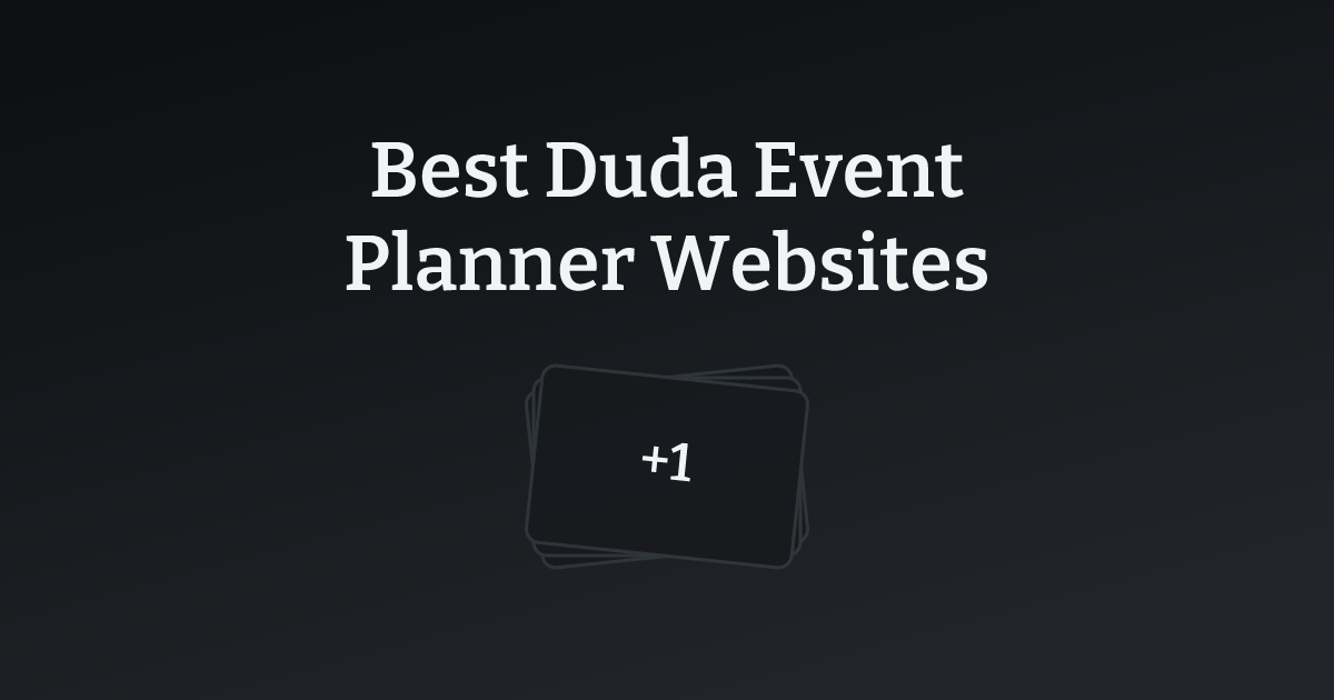 Best Duda Event Planner Websites with count