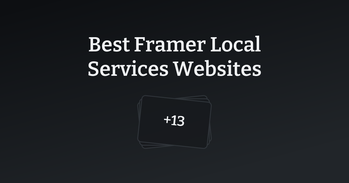 Best Framer Local Services Websites with count