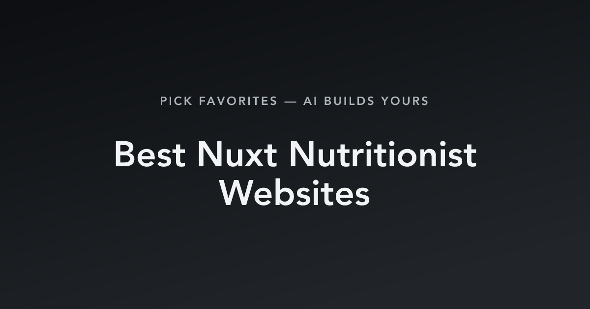 Best Nuxt Nutritionist Websites with count