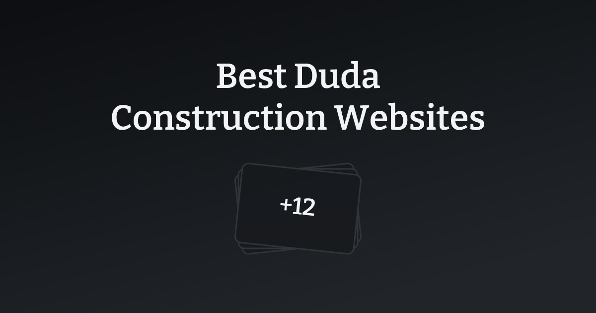 Best Duda Construction Websites with count