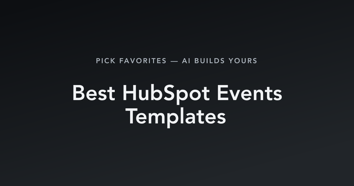 Best HubSpot Events Templates with count