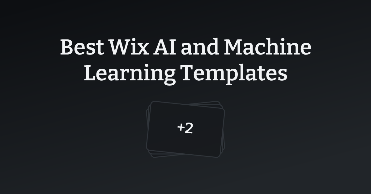 Best Wix AI and Machine Learning Templates with count