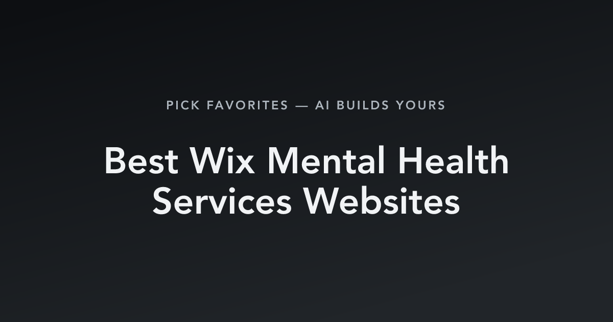 Best Wix Mental Health Services Websites with count