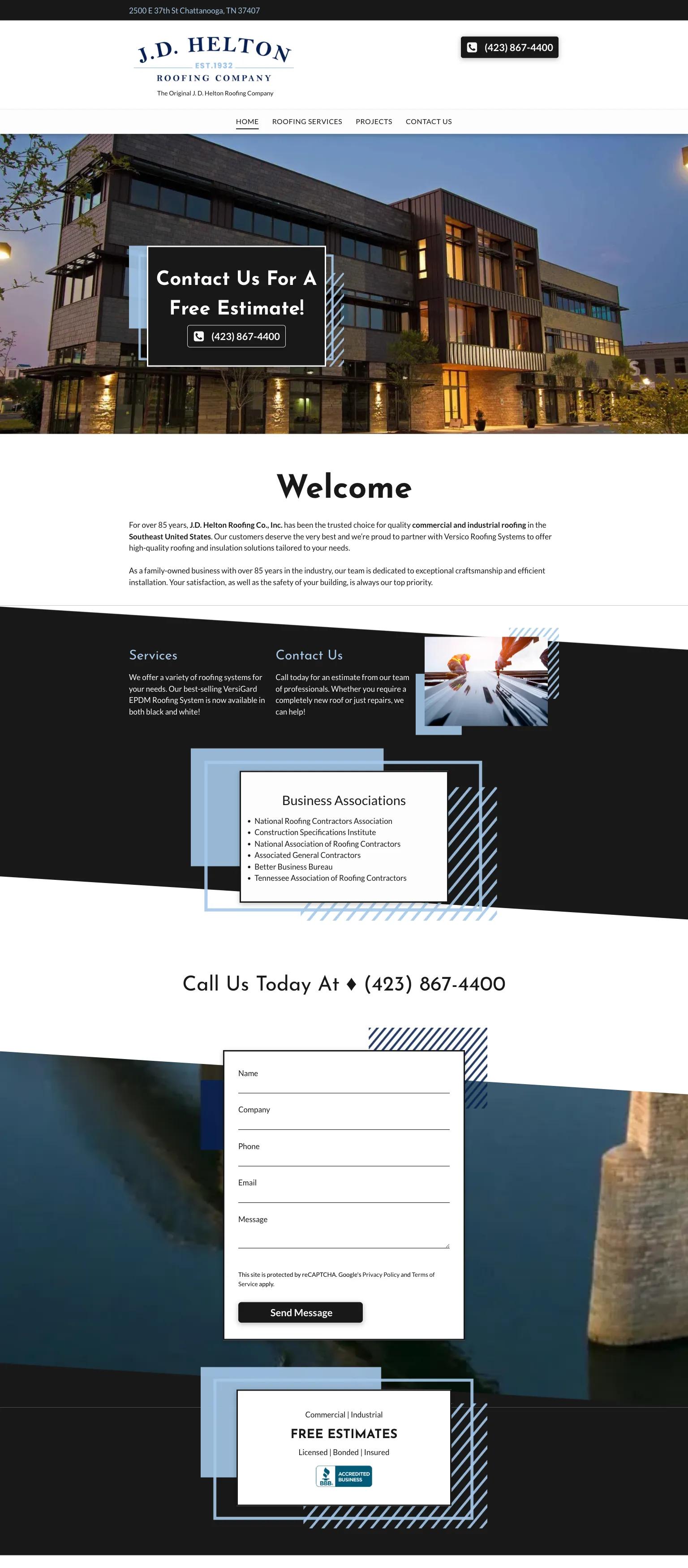 J.D. Helton Roofing Co screenshot