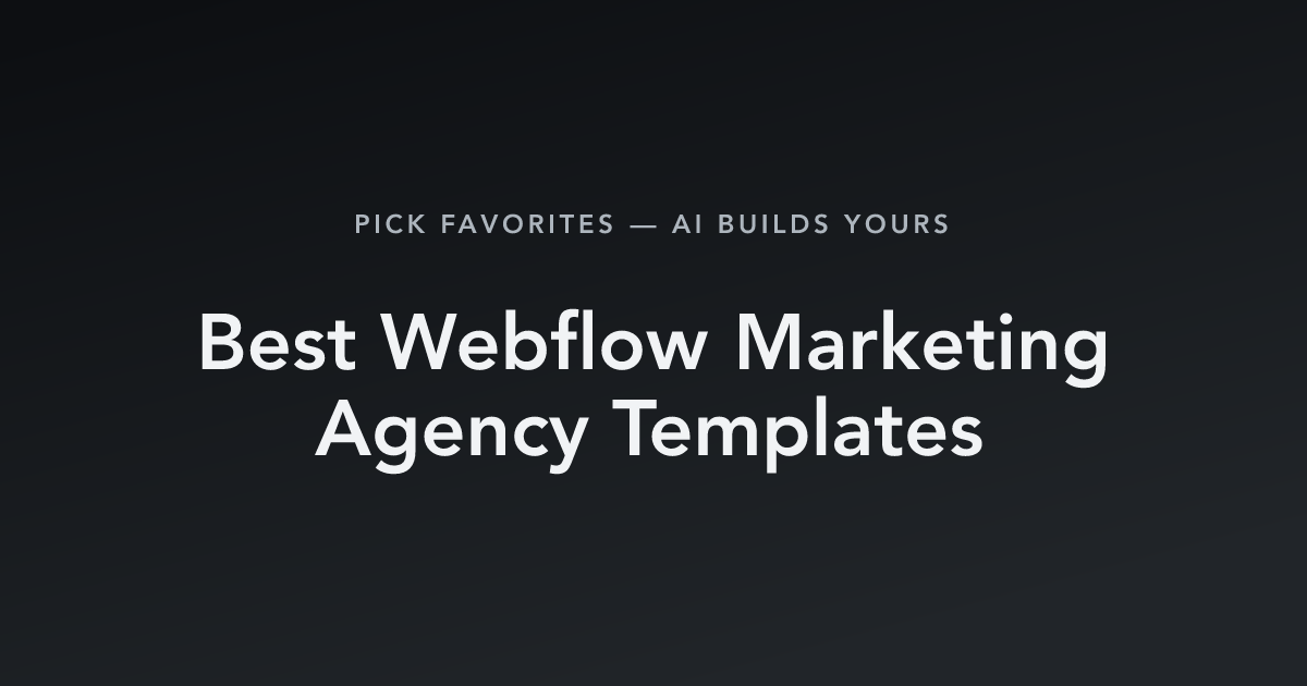 Best Webflow Marketing Agency Templates with count