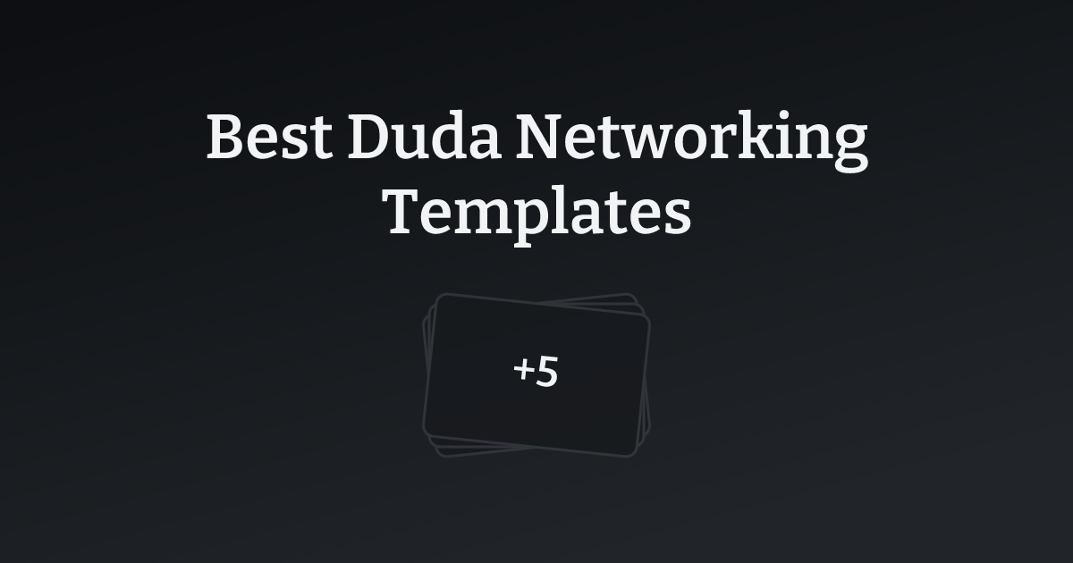 Best Duda Networking Templates with count