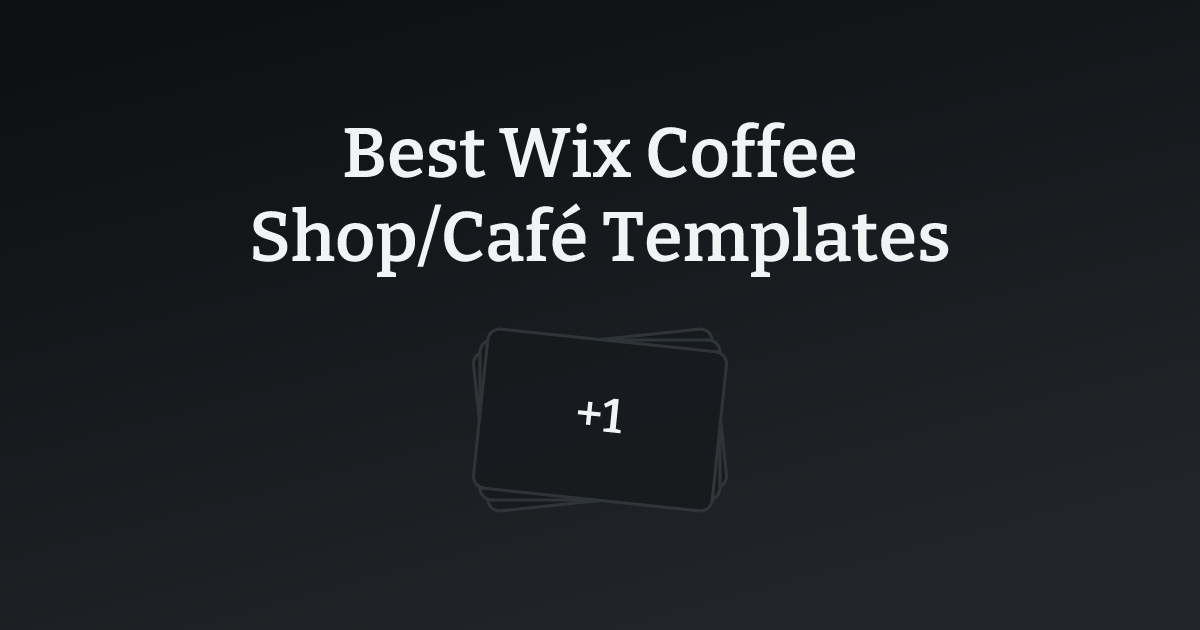 Best Wix Coffee Shop/Café Templates with count