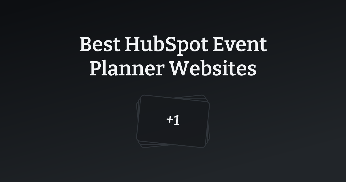 Best HubSpot Event Planner Websites with count