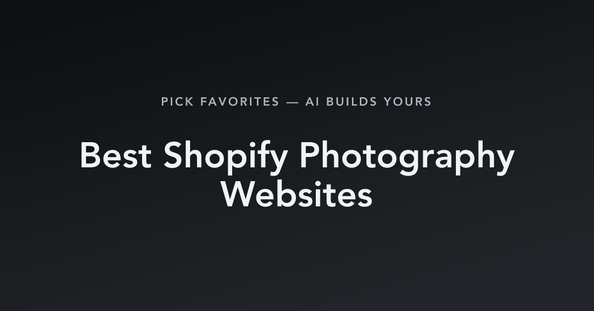 Best Shopify Photography Websites with count