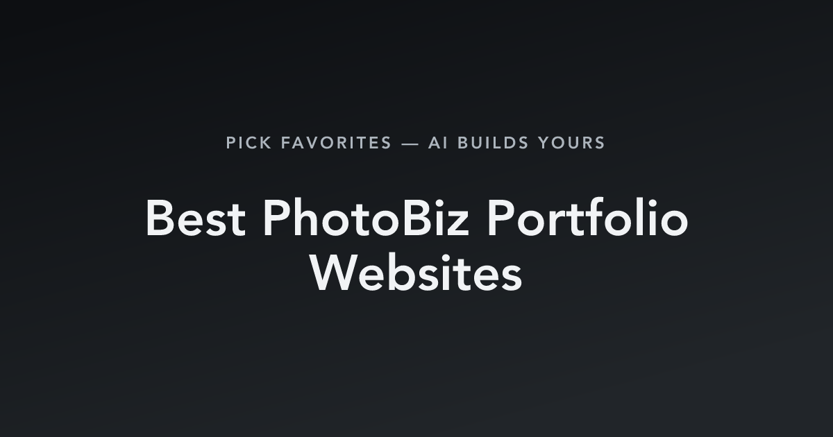 Best PhotoBiz Portfolio Websites with count