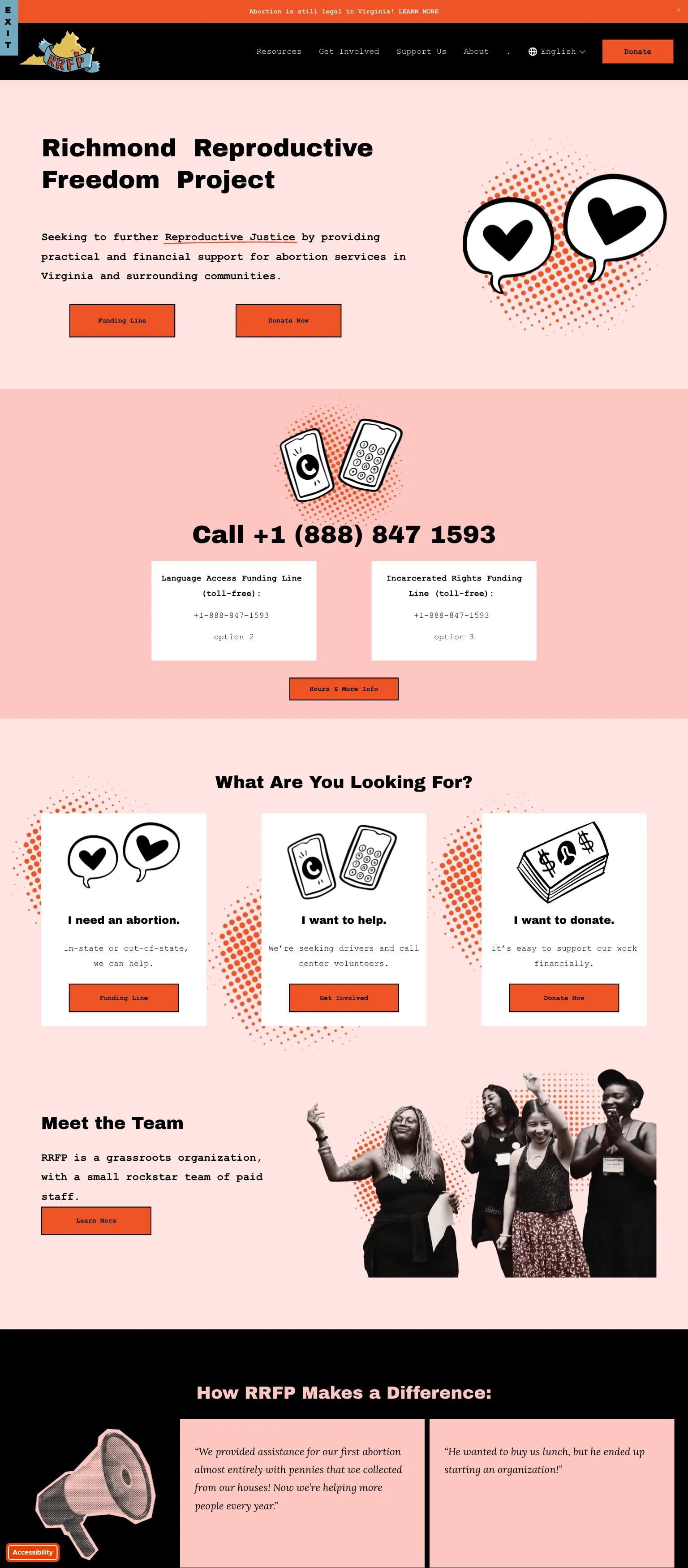 Richmond Reproductive Freedom Project screenshot