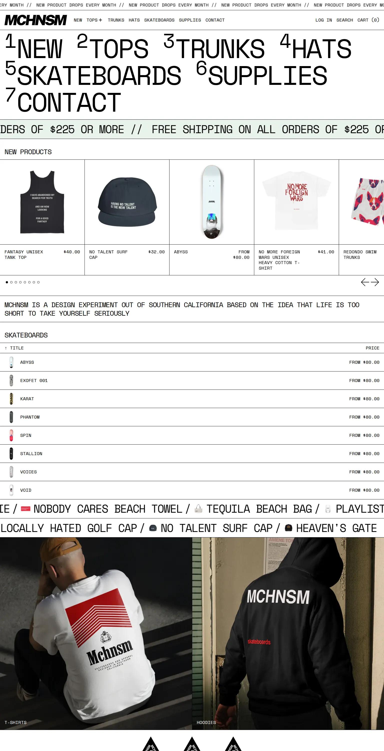 MCHNSM Skateboards screenshot