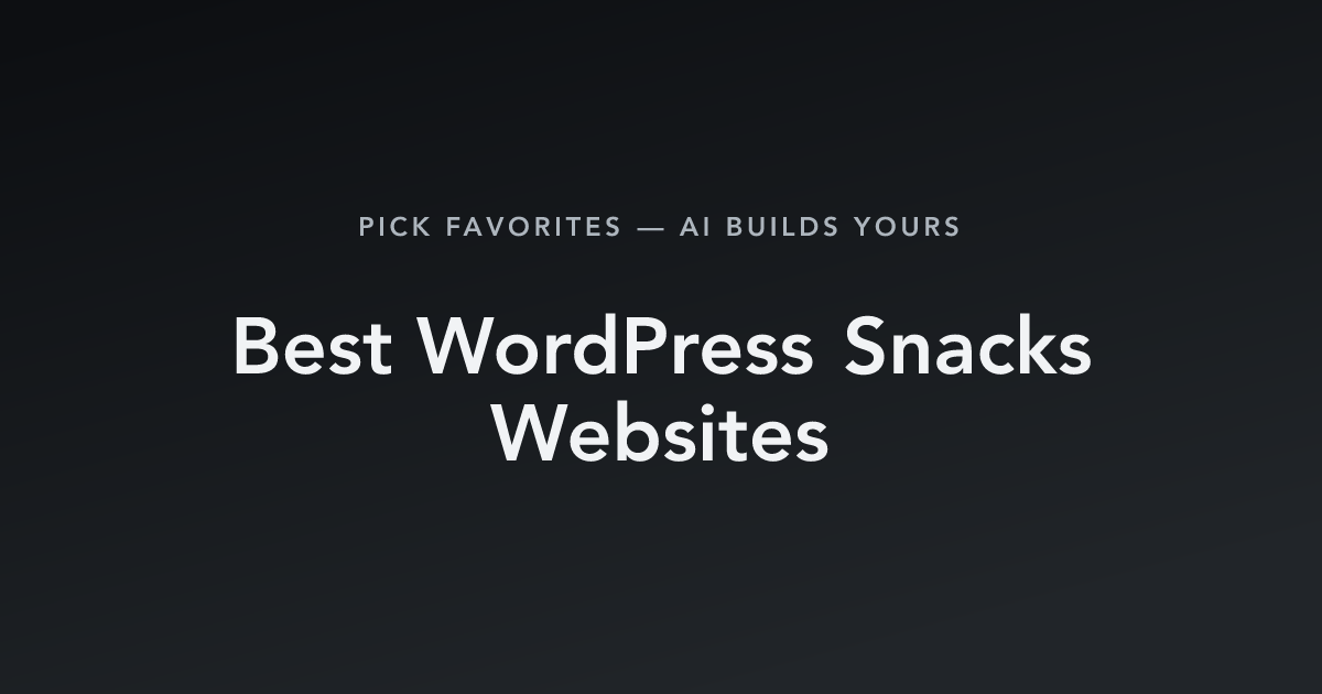 Best WordPress Snacks Websites with count
