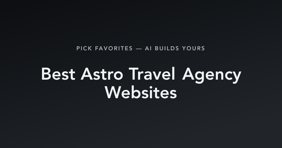 Best Astro Travel Agency Websites with count