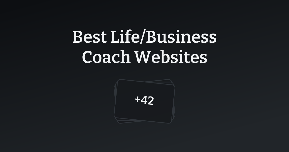 Best Life/Business Coach Websites with count