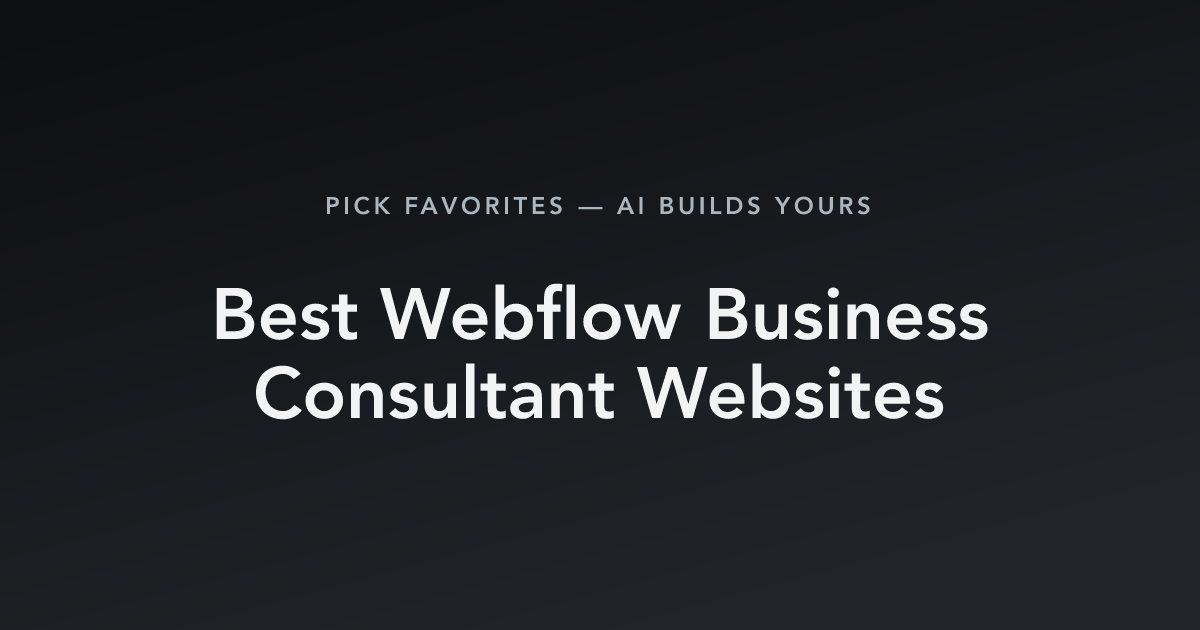 Best Webflow Business Consultant Websites with count