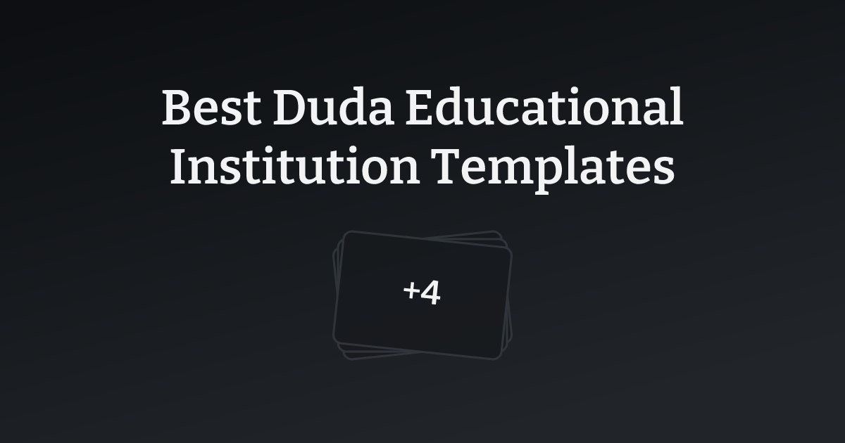 Best Duda Educational Institution Templates with count