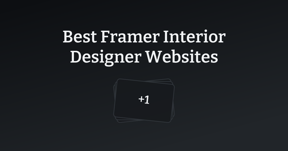 Best Framer Interior Designer Websites with count
